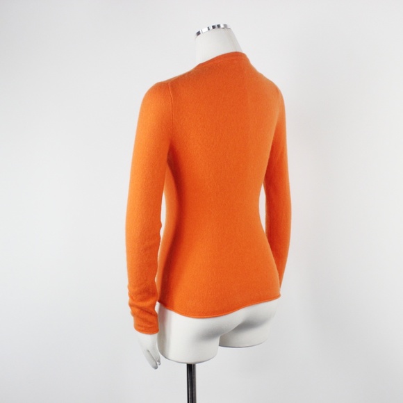 J.Crew Orange Cashmere Crewneck Fitted Sweater XS - Picture 4 of 8